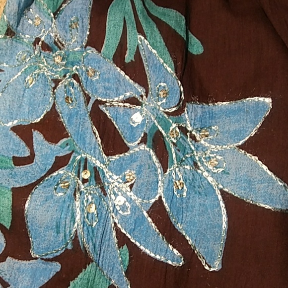 Vasna brown/blue sleeveless maxi dress - Picture 5 of 8